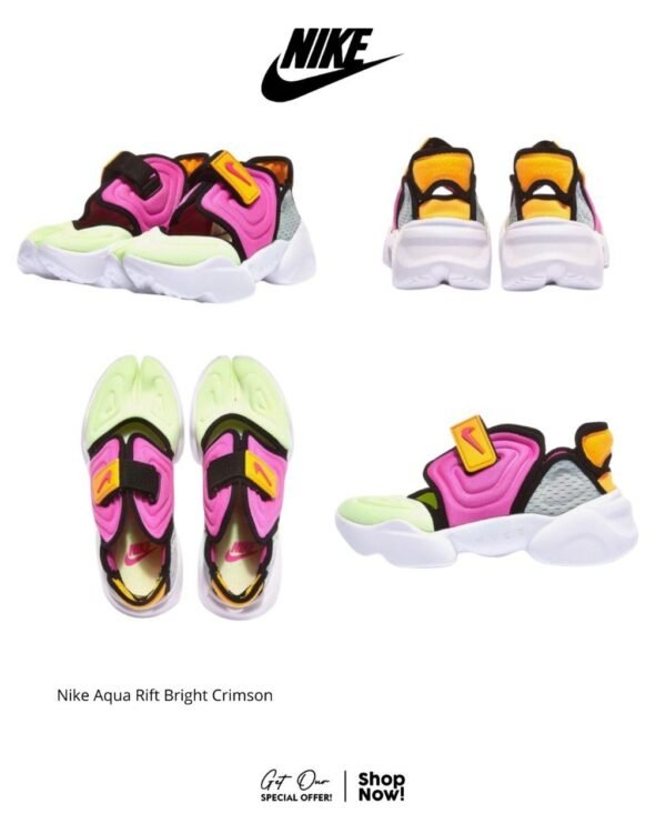 Nike Aqua Rift Sneakers Shoes Bright Crimson Team - Gambar 2
